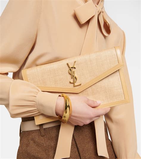 raffia clutch ysl|ysl crocodile clutch.